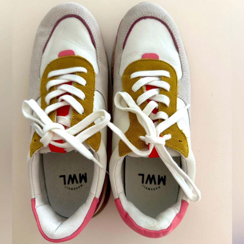 MWL Madewell White and Pink Sneakers